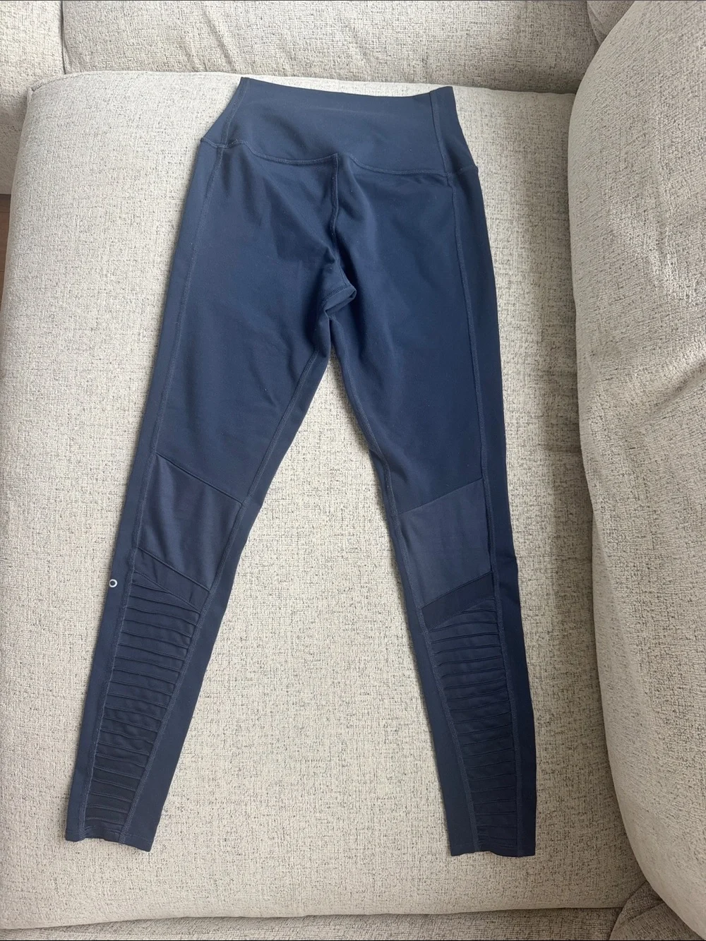 ALO Yoga Navy Ribbed Panel Leggings